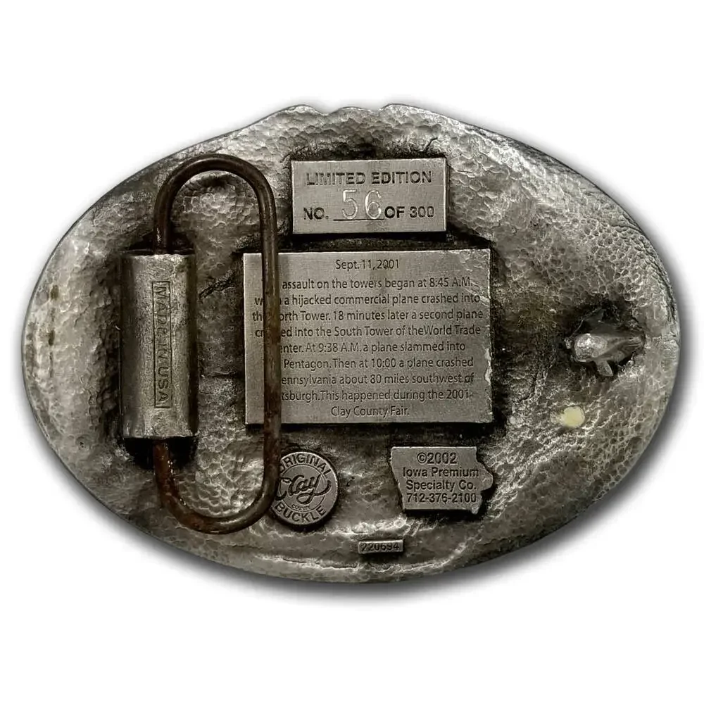 Belt Buckle 2002 Clay County Fair Sept. 11, 2001,‎ Twin Towers New York City USA